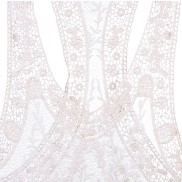 Ivory Lace Boho Crochet Tank Top - Picture 9 of 12